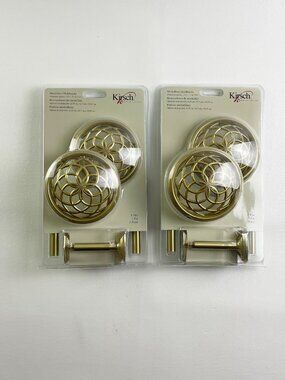 Kirsch Medallion Holdbacks Satin Brass 2 Pairs K30